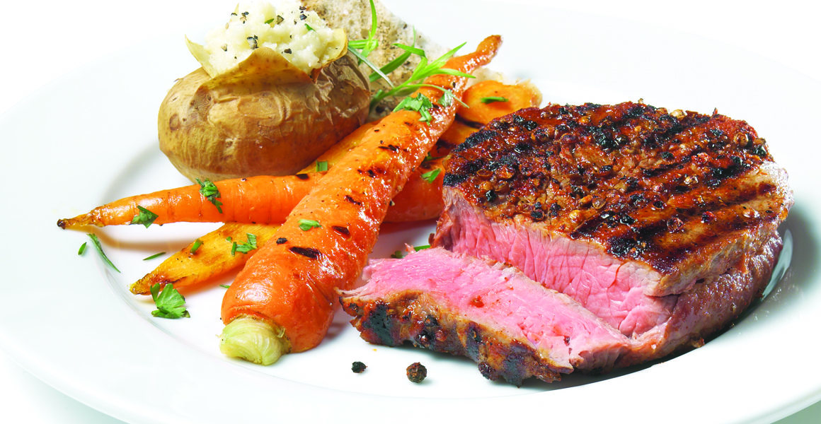 Spice-Crusted Beef Medallions & Grilled Carrots