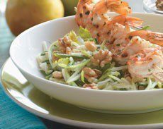 Apple and Pear Salad with Chili Lime Shrimp