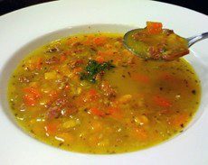 Old Fashioned Ham and Sweet Potato Soup with Quinoa
