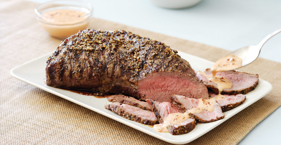 Spiced Tri-Tip with Blue-Cheese Chipotle Sauce