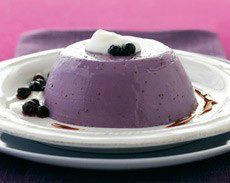 Blueberry Panna Cotta with Acai Syrup