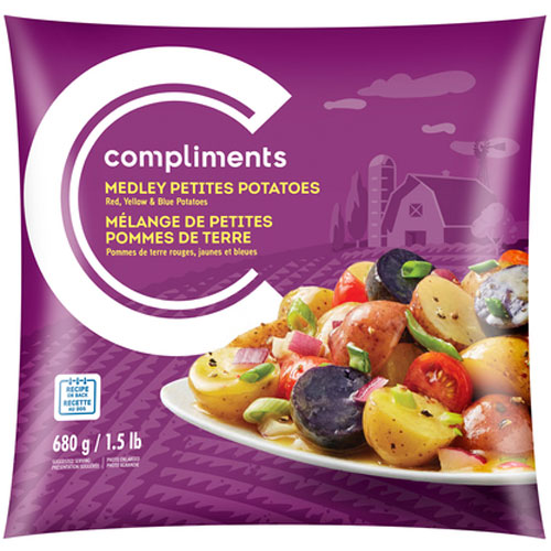 Purple bag of Compliments Mini Medley Potatoes