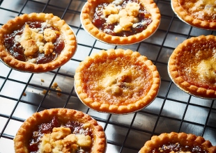 mince tarts on a cooling rack
