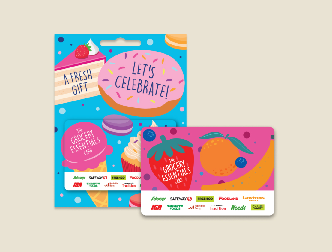 A picture showing two gift cards.